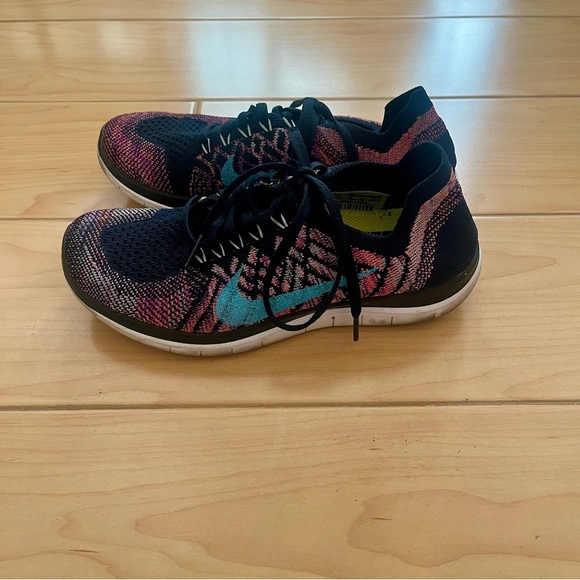 Nike Free 4.0 Flyknit Women’s Size 5.5 Obsidian Vivid Purple - Picture 4 of 9